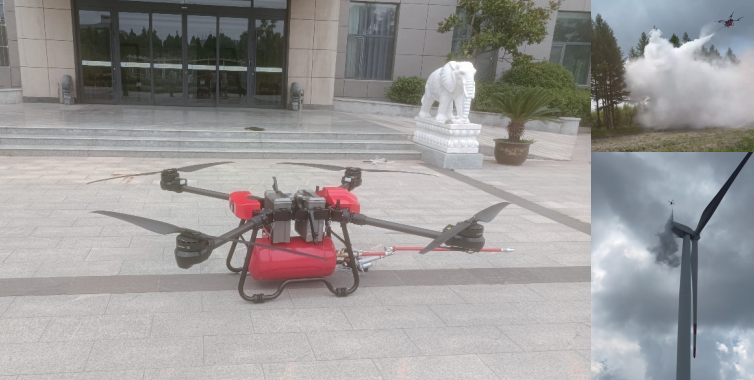 Unmanned aerial vehicles and specialized fire-extinguishing devices