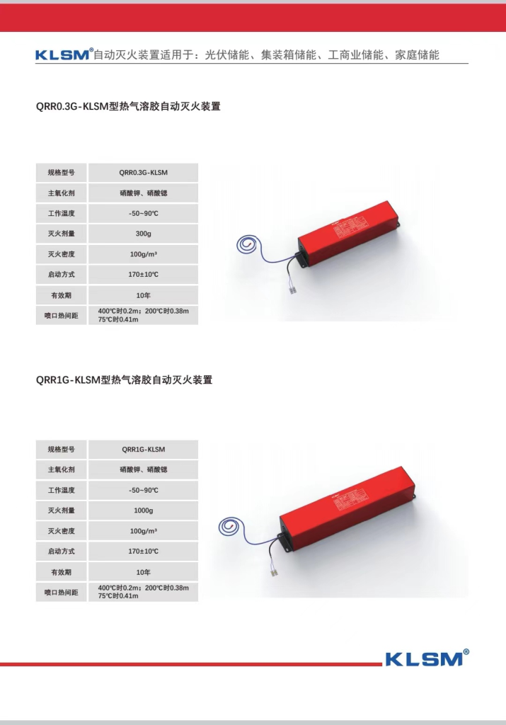 ENERGY STORAGE EQUIPMENT AUTOMATIC FIRE EXTINGUISHING SYSTEM