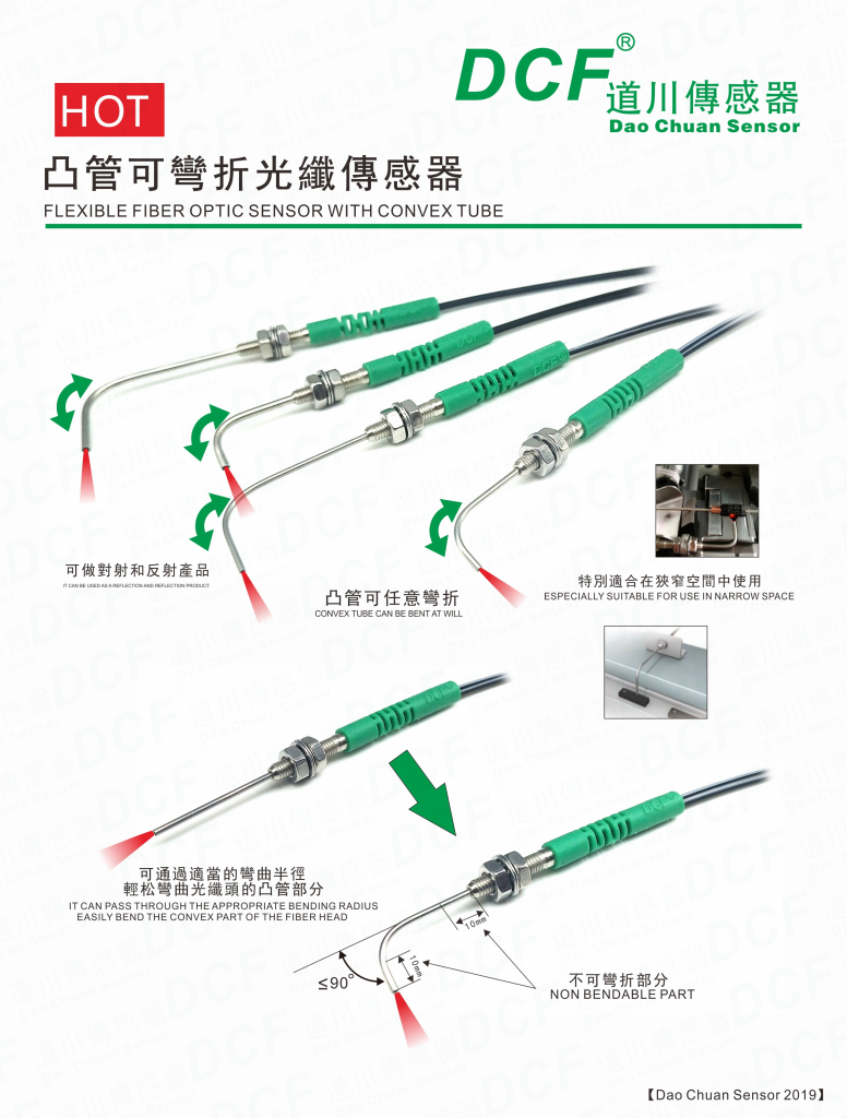 凸管可弯折型光纤传感器