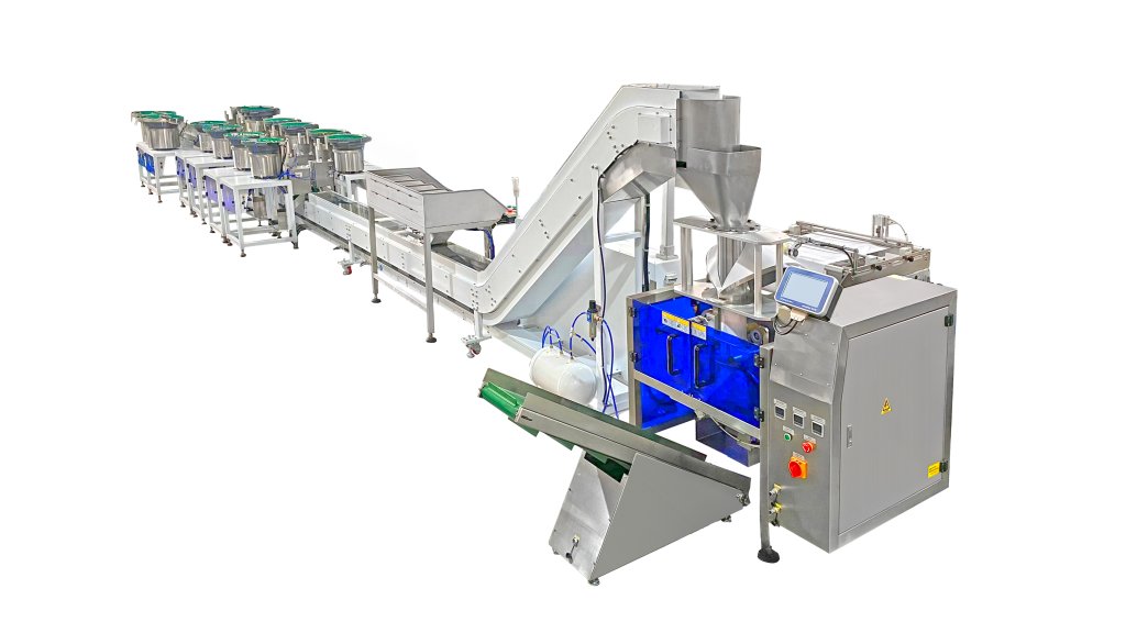 AUTOMATIC PACKAGING MACHINE WITH 5 SETS OF VIRBATIN HOPPER