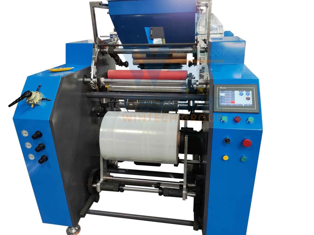 FULLY AUTOMATIC STRETCH/CLING FILM REWINDING MACHINE