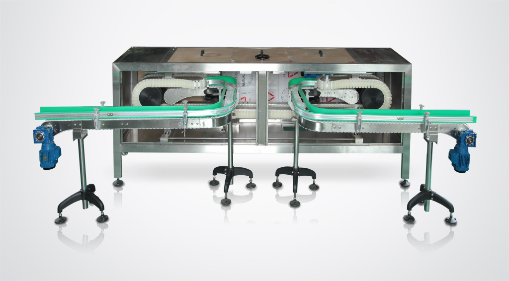 Flexible chain‑plate bottle washer