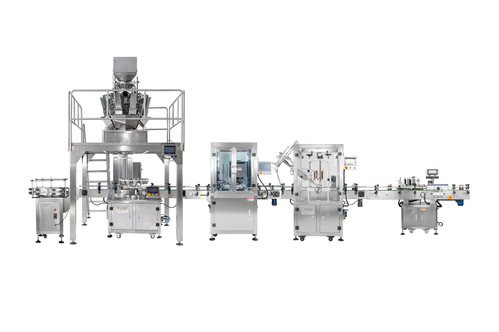 AUTOMATIC GRANULAR/POWDER/LIQUID MATERIAL FILLING AND PACKAGING PRODUCTION LINE