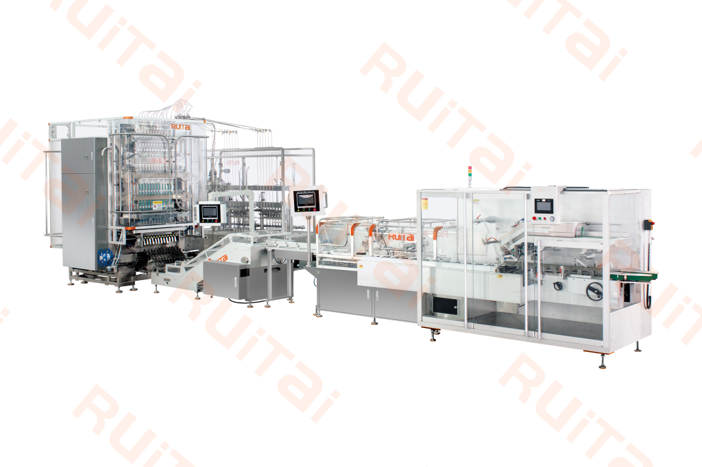 Multi-row oral liquid boxing production line