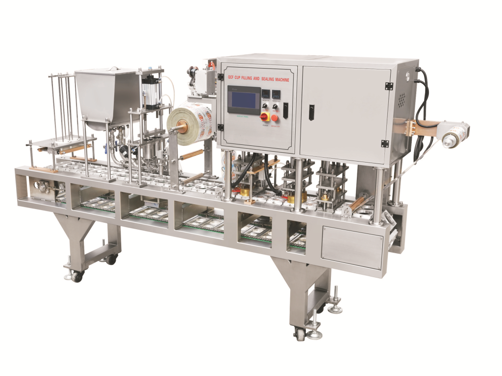 All-pneumatic filling and sealing machine