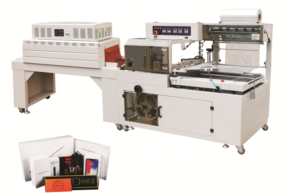 Sealing and cutting heat shrink film machine