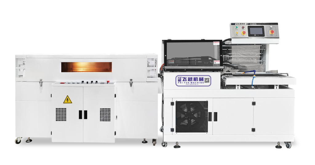 Vertical lift sealing and shrink machine