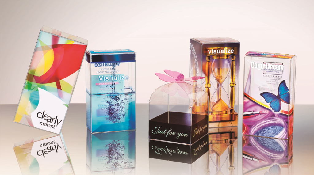 RPET, PVC, PET, PP plastic boxes; offset printing, screen printing, and special-effect printing.