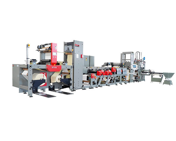 HIGH PERFORMANCE FINISHING MACHINE WITH NON-STOPUNWIND PRINTING DIE CUTTING AND TURRET REWINDER