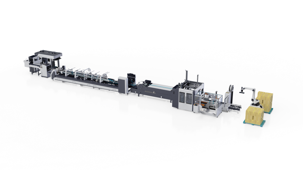 FOLDED CARTON PACKING SYSTEM FOR FOLDER GLUER REAR-END
