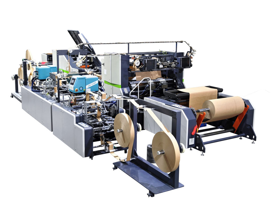 FULL AUTOMATIC PAPER BAG MAKING MACHINE WITH TWISTED AND FLAT HANDLE
