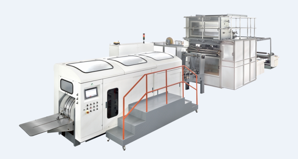 DUAL-LAYER FULLY AUTO ROLL-FED SQUARE BOTTOM PAPER BAG MACHINE WITH FLAT HANDLE