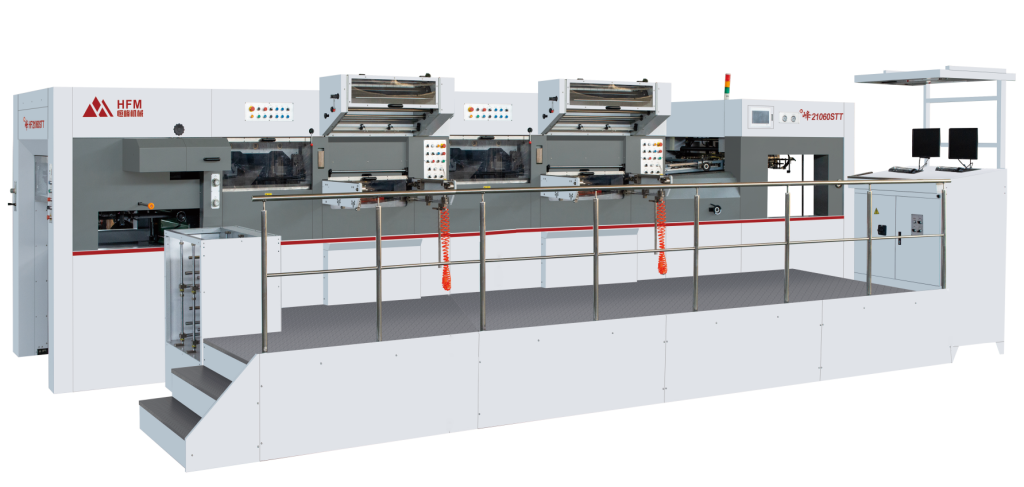 AUTOMATIC HIGH SPEED DOUBLE STATION HOT FOIL STAMPING & DIE CUTTING MACHINE WITH STRIPPING