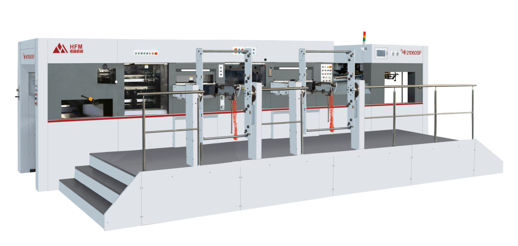 AUTOMATIC HIGH SPEED STAMPING DOUBEL STATION AND DIE CUTTING MACHINE WITH STRIPPING