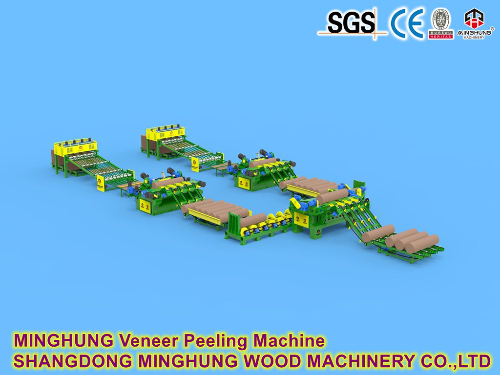 AUTOMATIC VENEER PEELING MACHINE LINE