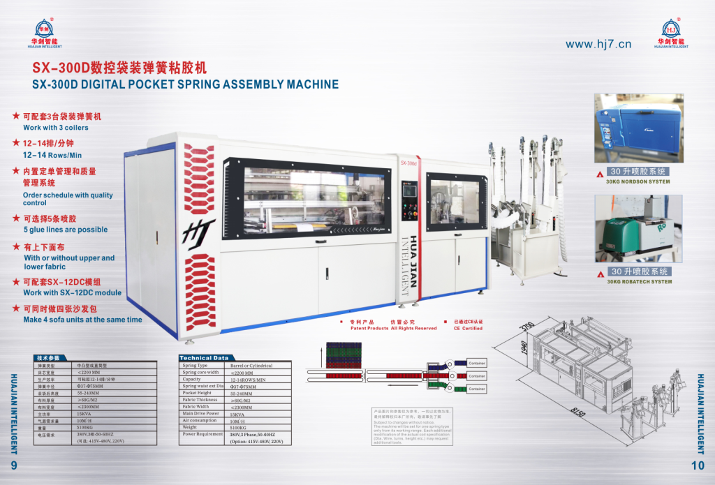 SX-300D DIGITAL POCKET SPRING ASSEMBLY MACHINE